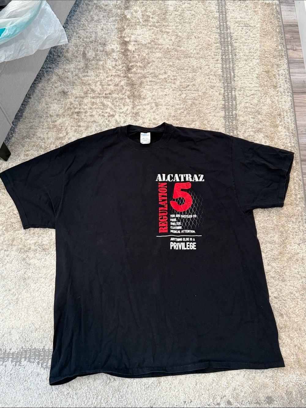 Black AlcatrazGraphic Men’s T-Shirt - 'Regulation 5'